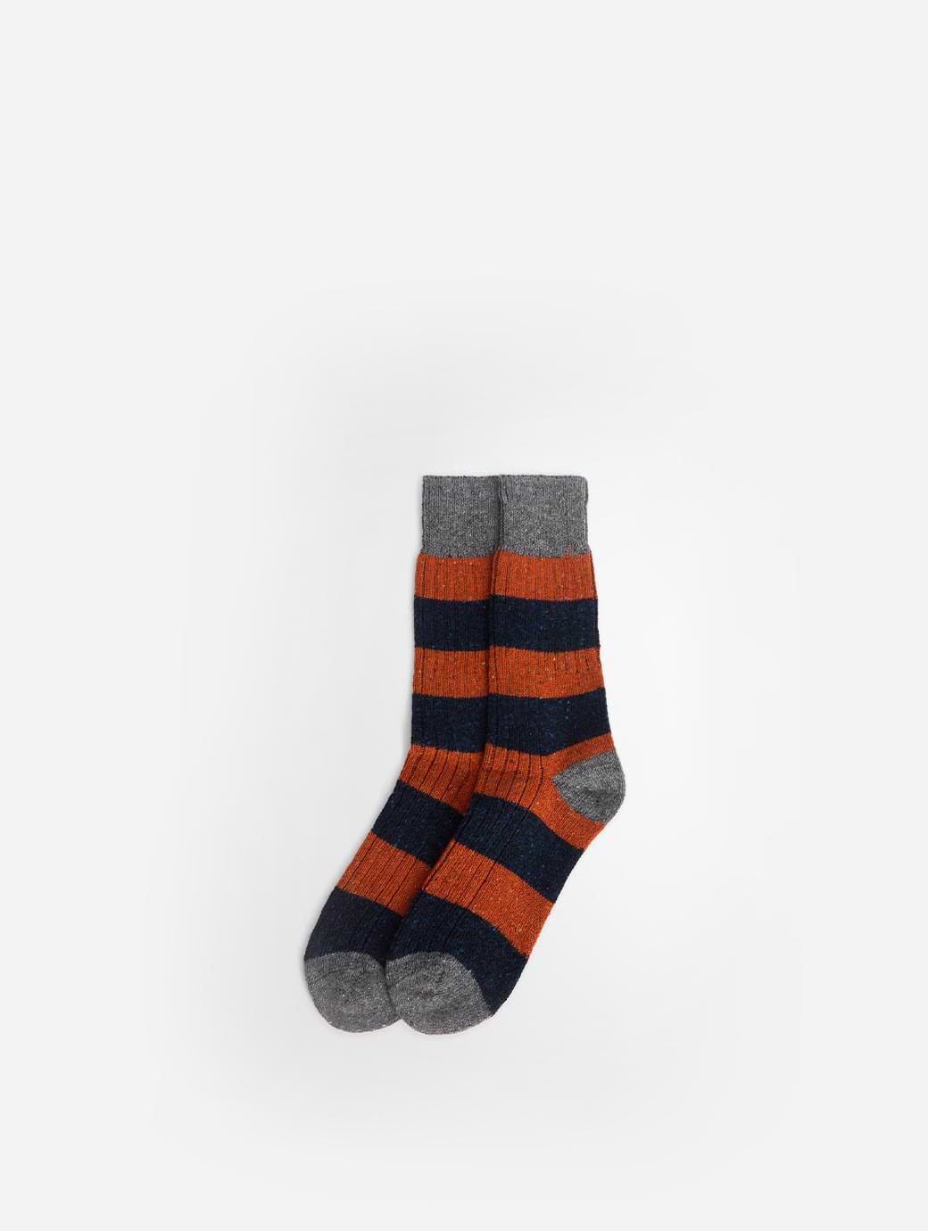 Barbour Men's Houghton Stripe Sock Navy/Ginger