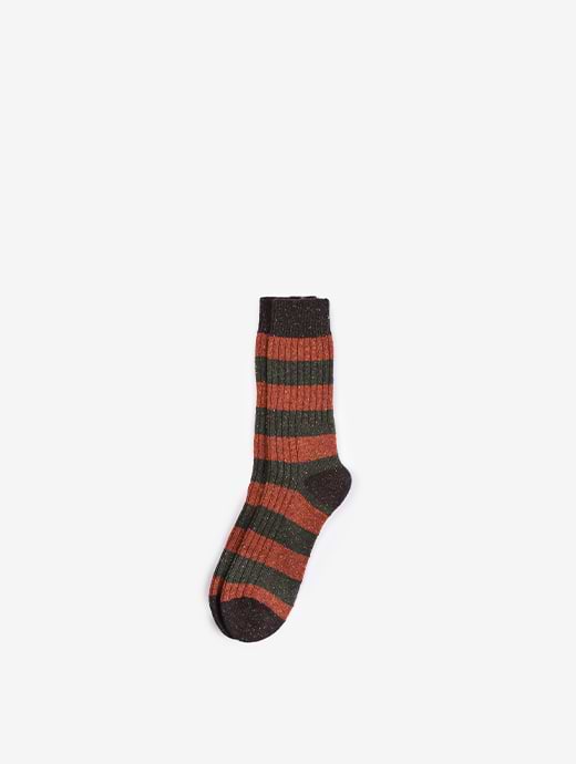 Barbour Men's Houghton Stripe Socks Burnt Orange