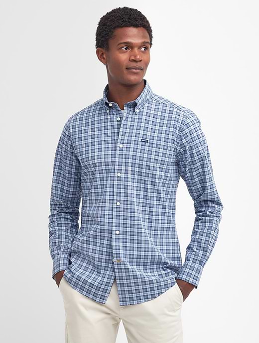 Barbour Men's Lomond Tailored Fit Shirt Berwick Blue Tartan