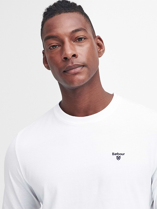 Barbour Men s Long Sleeve Sports T Shirt White