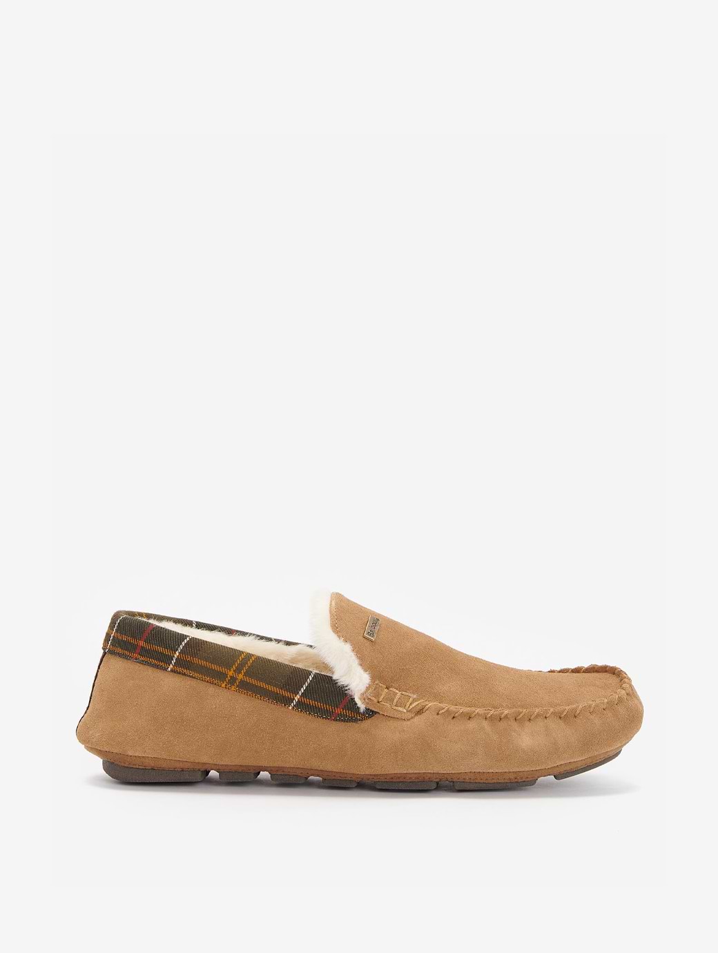 Barbour Men's Monty Moccasin Slippers Camel Suede