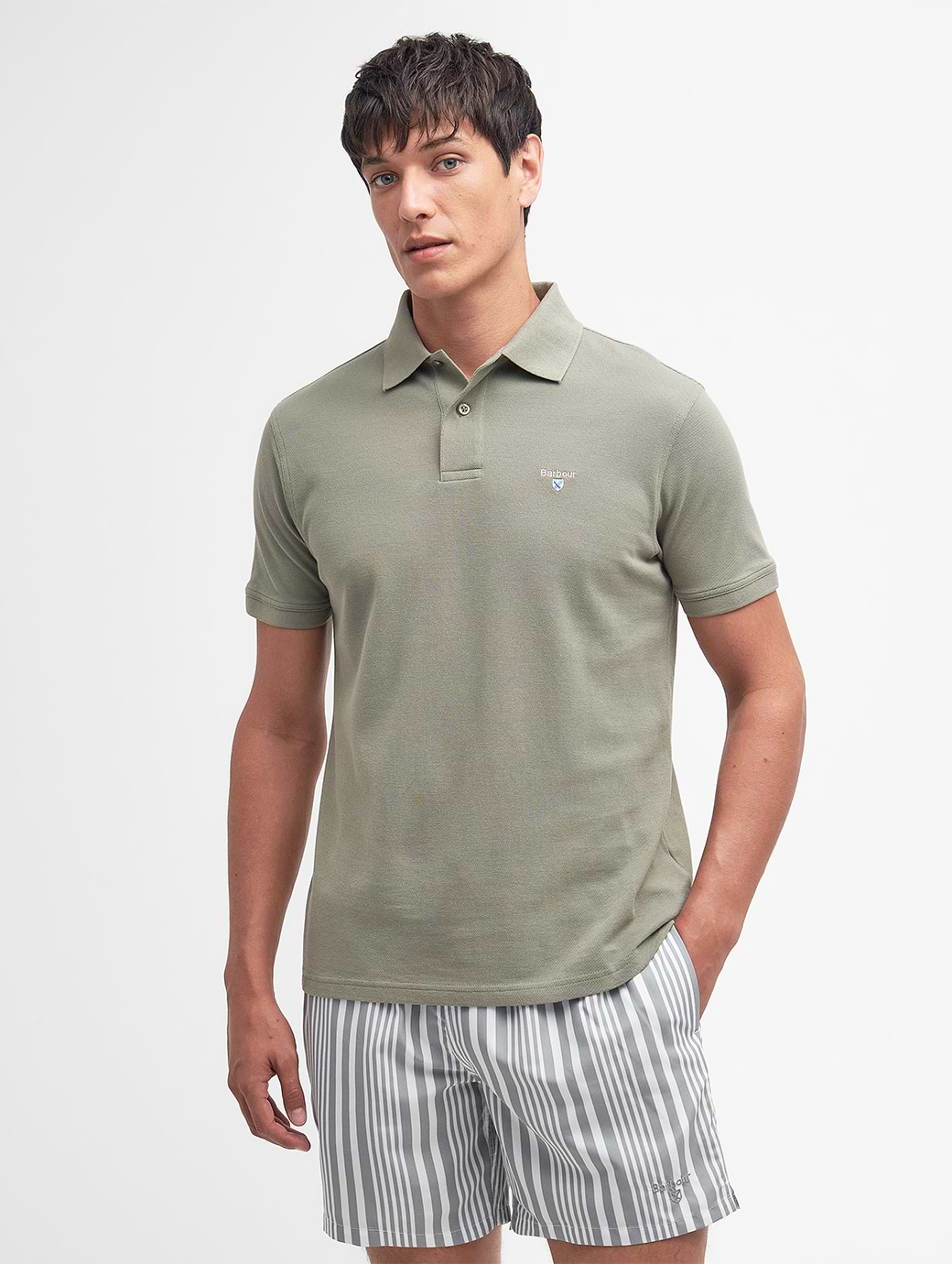 Barbour Men's Original Sports Tailored Polo Shirt Dusty Green
