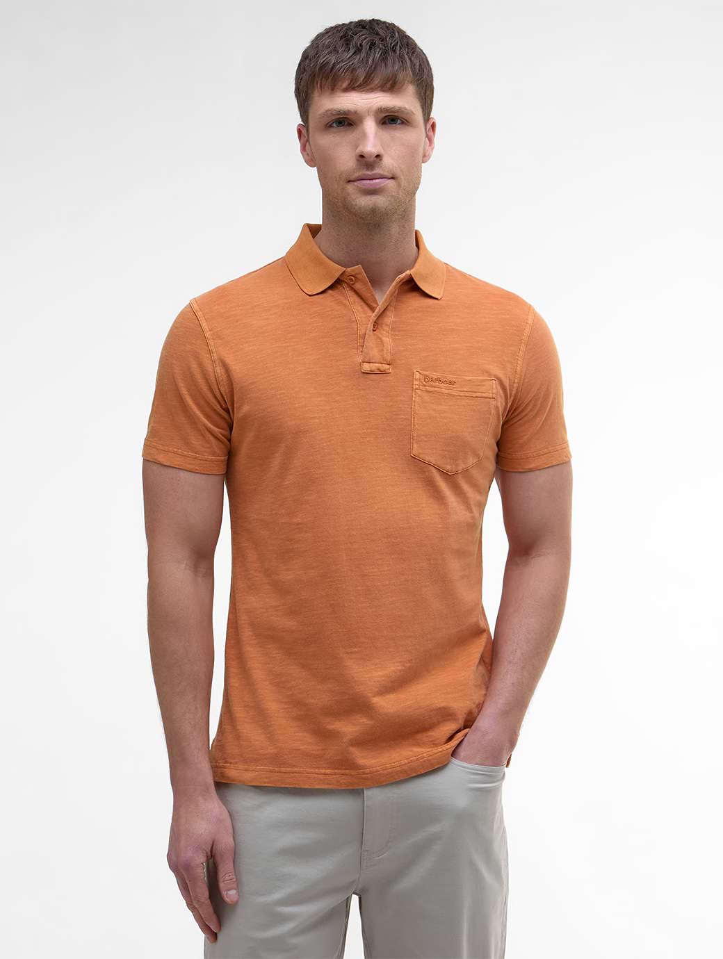 Barbour Men's Pigment Dye Slub Polo Shirt Sunset Haze