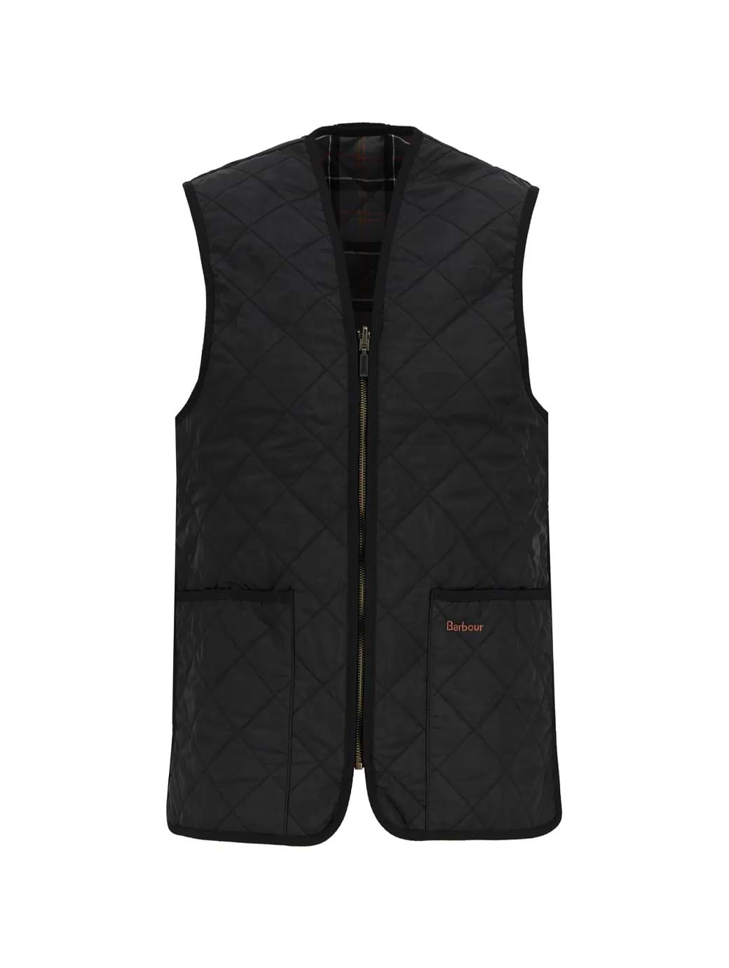 ジャケット・アウター Barbour QUILTED WAISTCOAT ZIP IN LINER Barbour Quilted Waistcoat Zip-In Liner Black/Modern Tartan