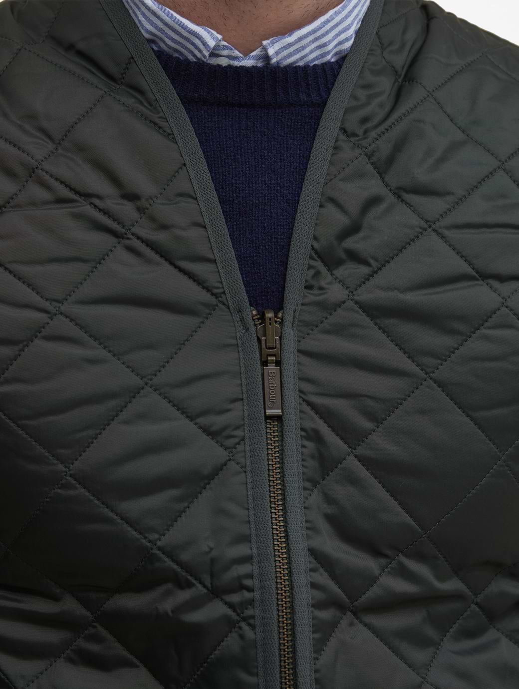 Barbour Quilted Waistcoat Zip-In Liner Olive/Ancient Tartan