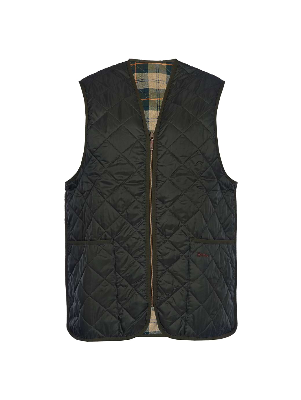 Barbour Quilted Waistcoat Zip-In Liner Olive/Ancient Tartan