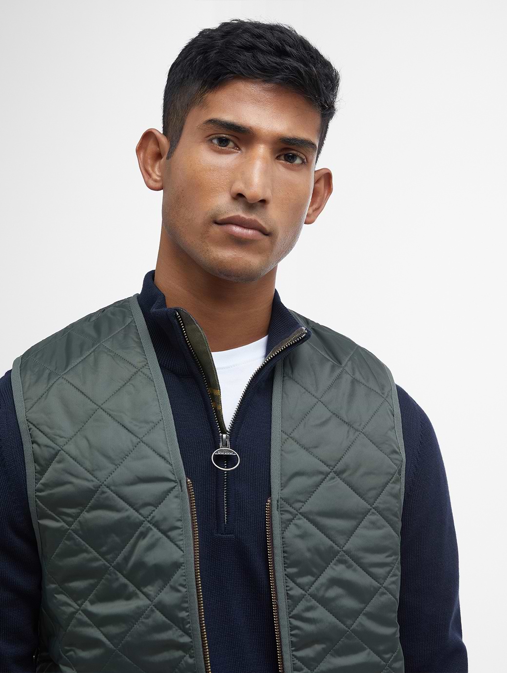 Barbour Quilted Waistcoat Zip-In Liner Olive/Classic