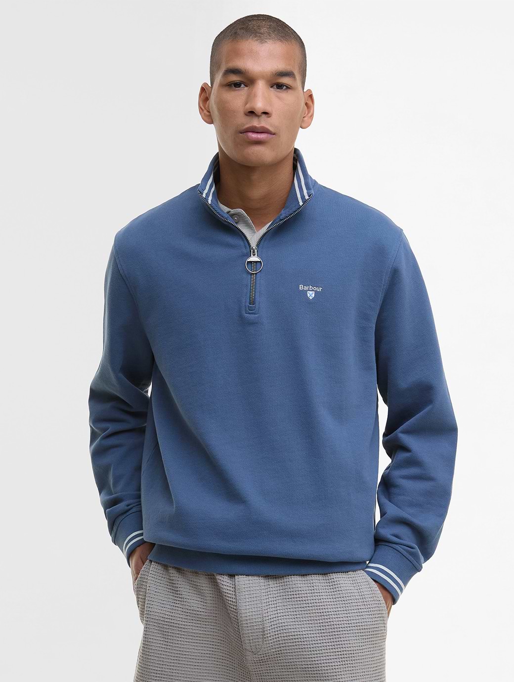 Barbour Men's Rosford Half Zip Sweatshirt Dark Denim