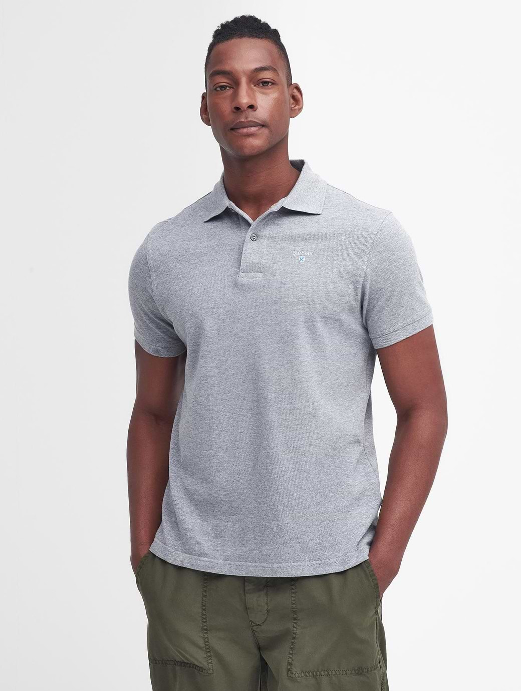 Barbour Men s Sports Polo Shirt Grey Marl