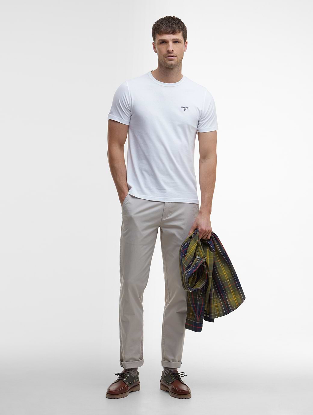 Barbour Men's Sports T-Shirt White Griggs