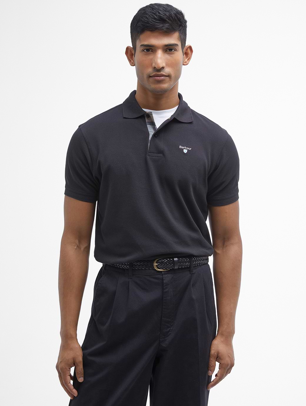 Barbour tartan pique polo on sale