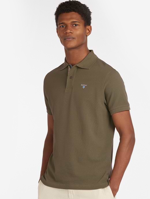 Barbour Men's Tartan Pique Polo Dark Olive/Classic