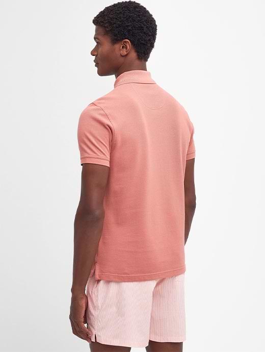 Barbour Men s Tartan Pique Polo Pink Clay