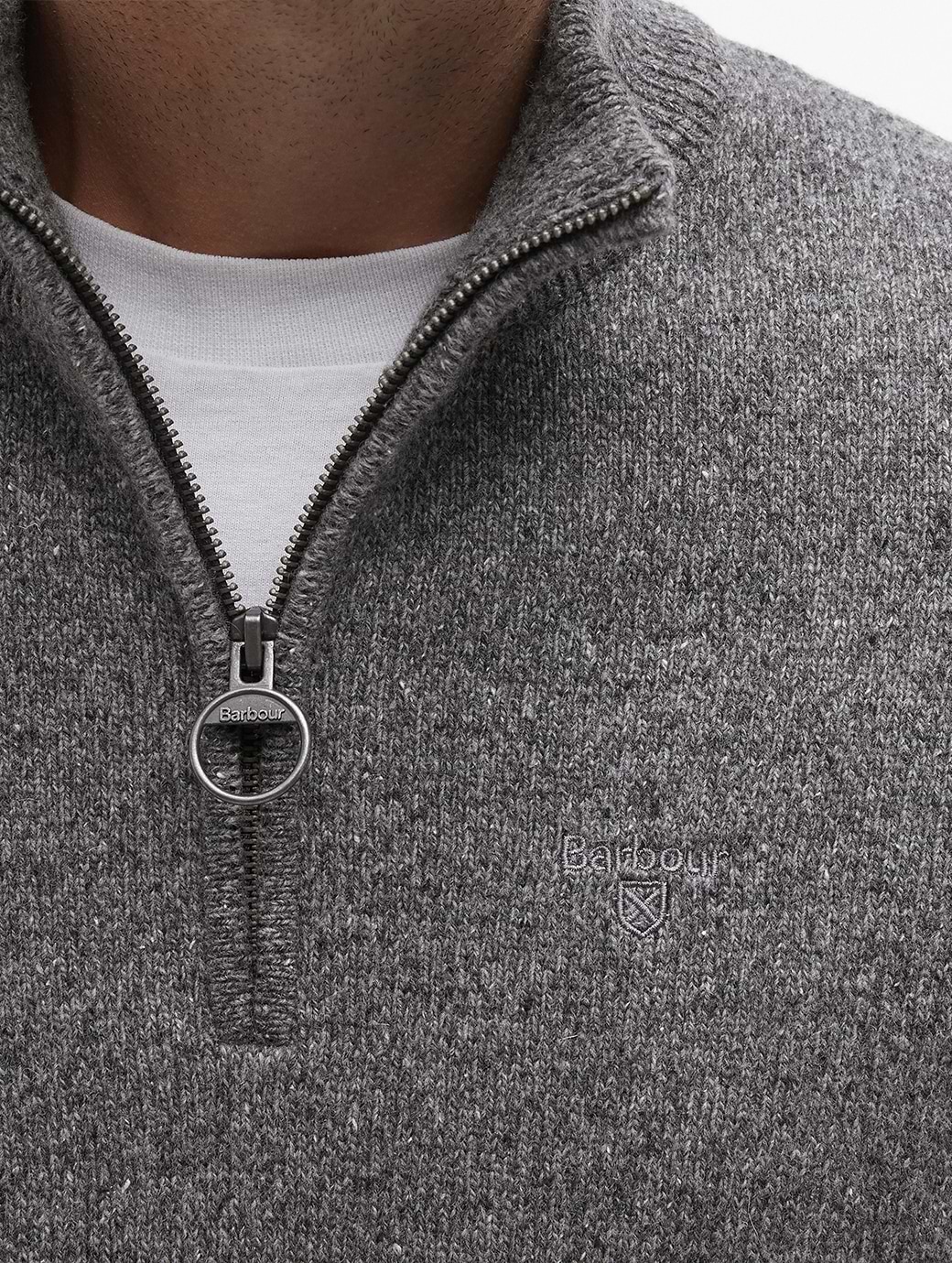 Barbour jumper mens Silver outlet