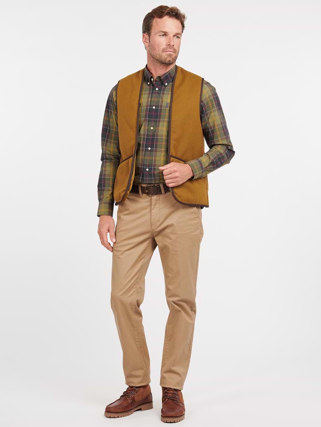 Barbour Warm Pile Waistcoat Zip-In Liner Brown