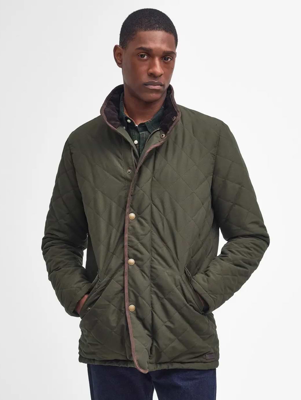 Barbour Men's Waterproof Shoveler Quilted Jacket Dark Olive