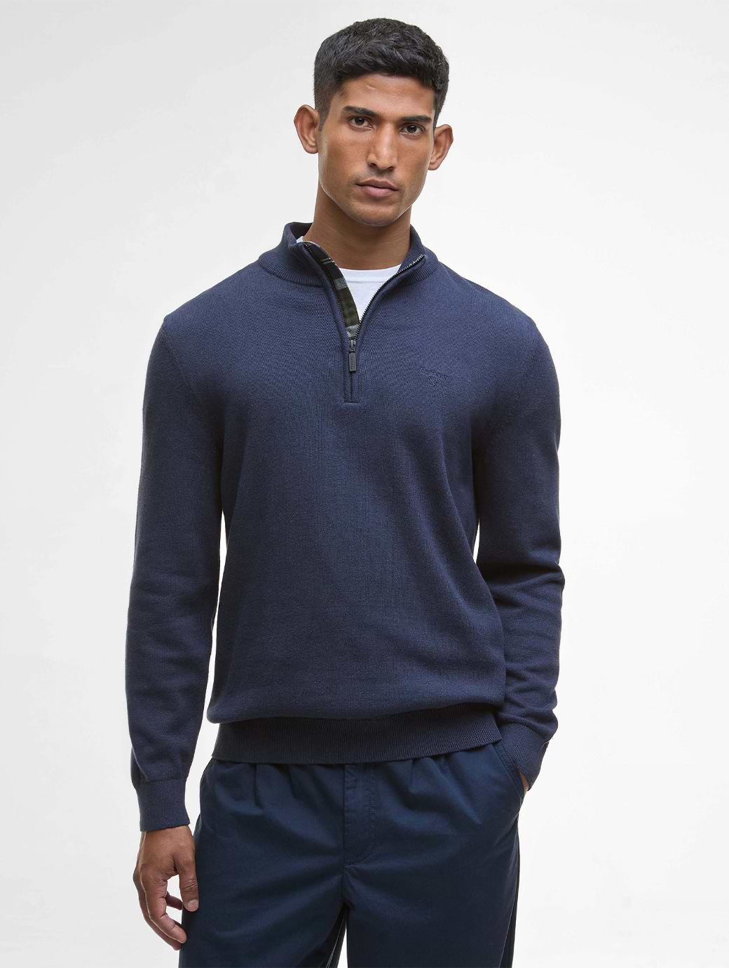 Barbour Men's Avoch Half Zip Knitted Jumper Navy Marl