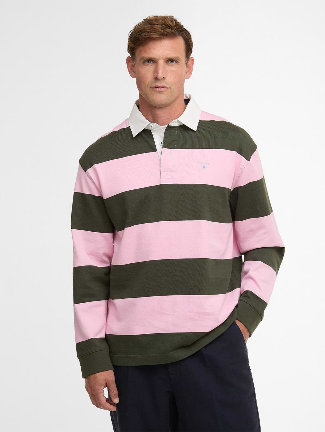 Barbour Men's Broome Rugby Shirt Pink