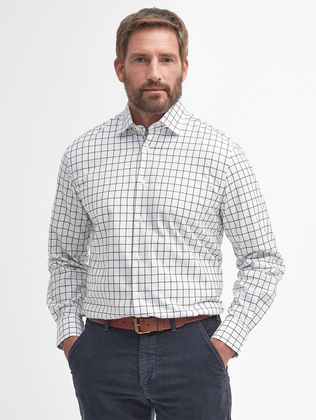 Barbour Mens Hanstead Country Active Shirt Mid Olive