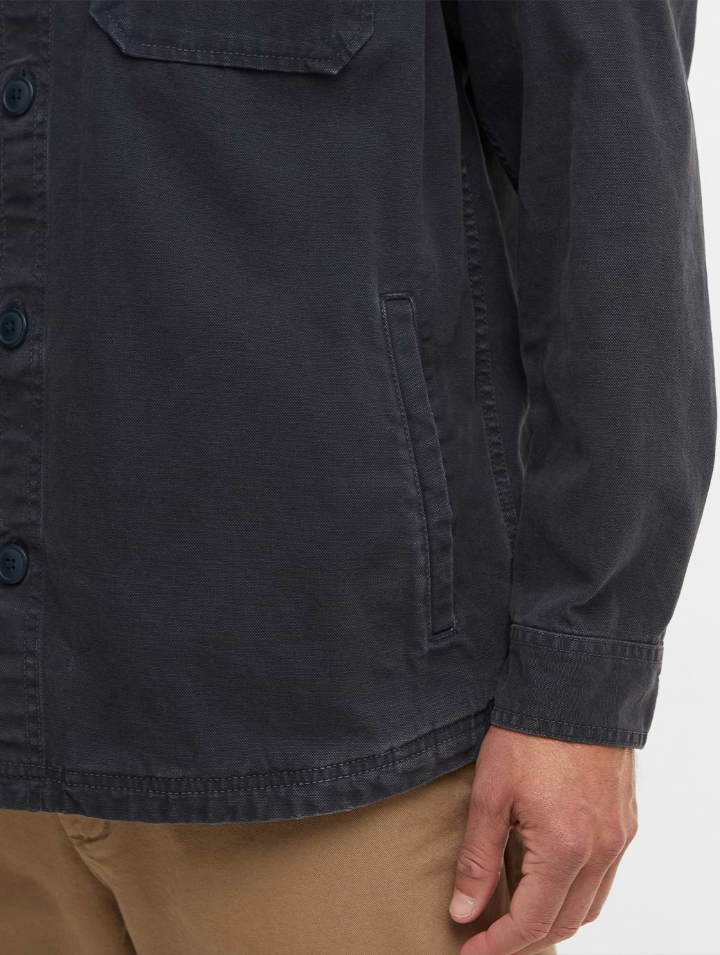 Barbour Men's Lingfield Canvas Overshirt Navy