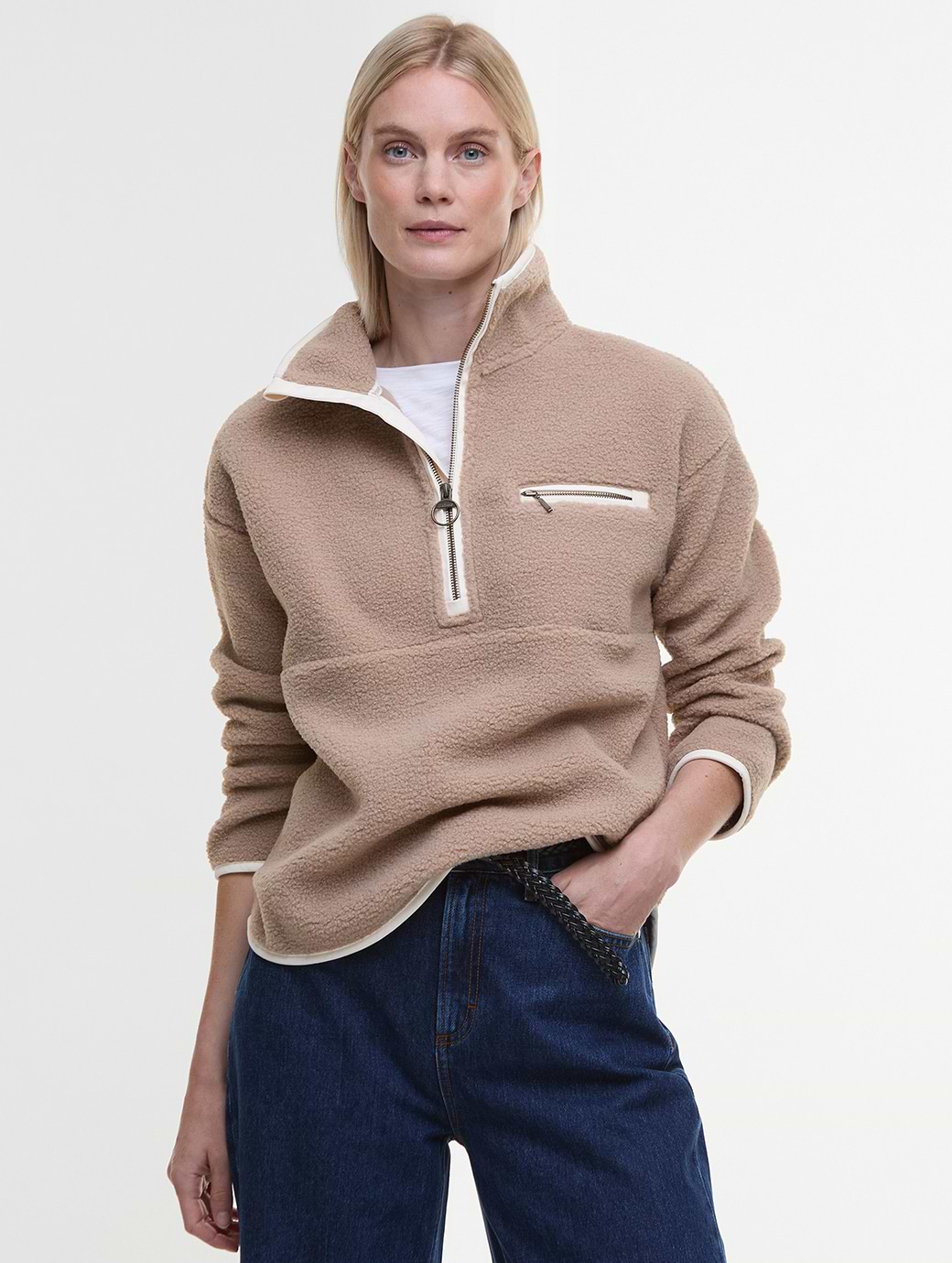 Barbour Mersea Half Zip Fleece Light Trench