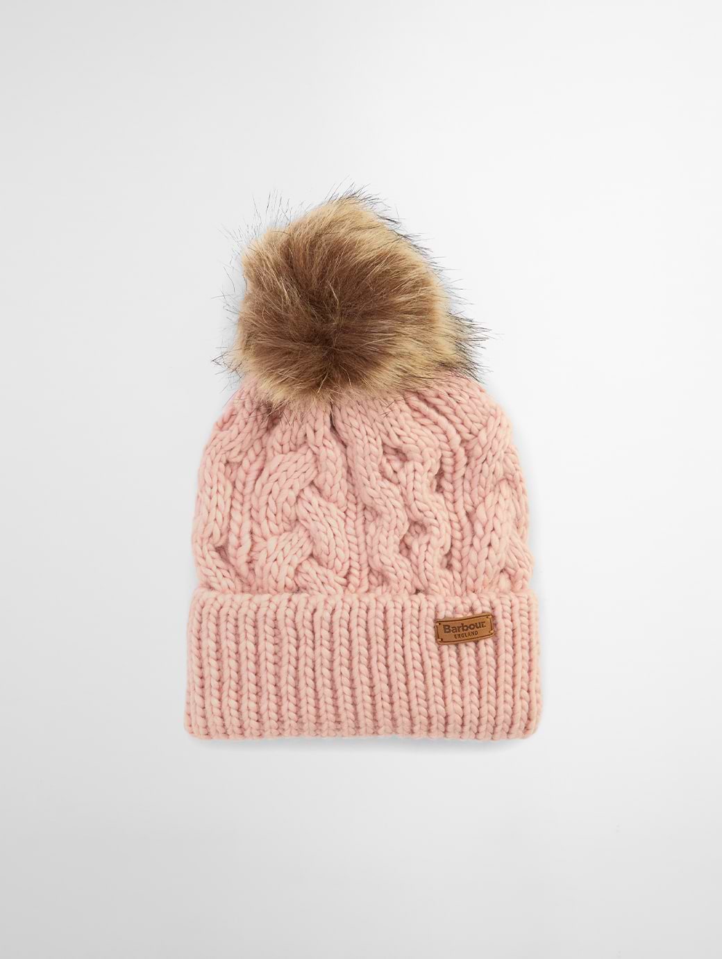 Barbour Penshaw Beanie Hat Pink Blush