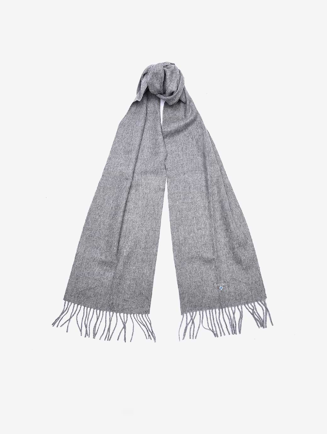 Barbour Plain Lambswool Scarf Light Grey Marl