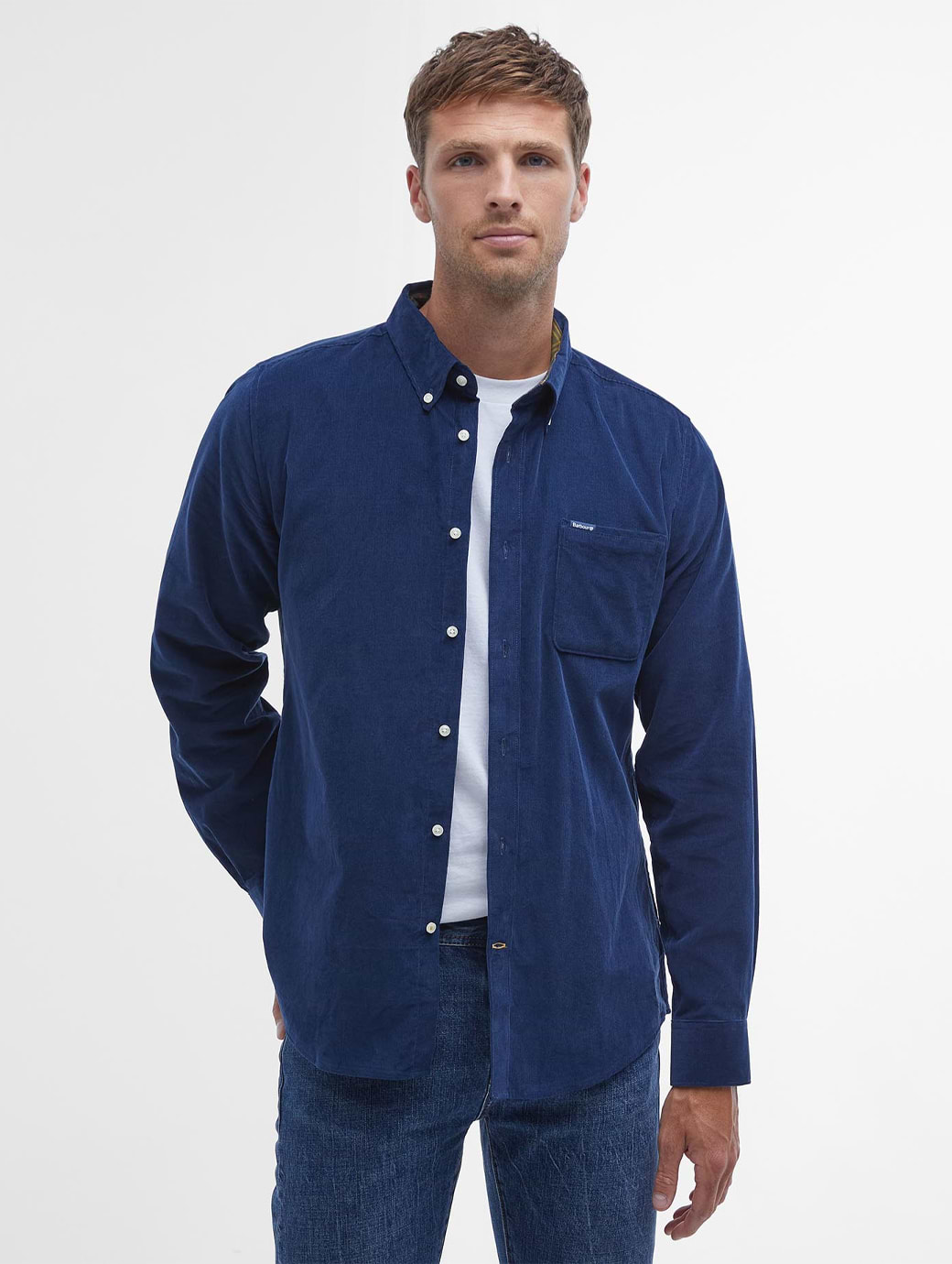Barbour Ramsey Tailored Long-Sleeved Shirt Dark Denim