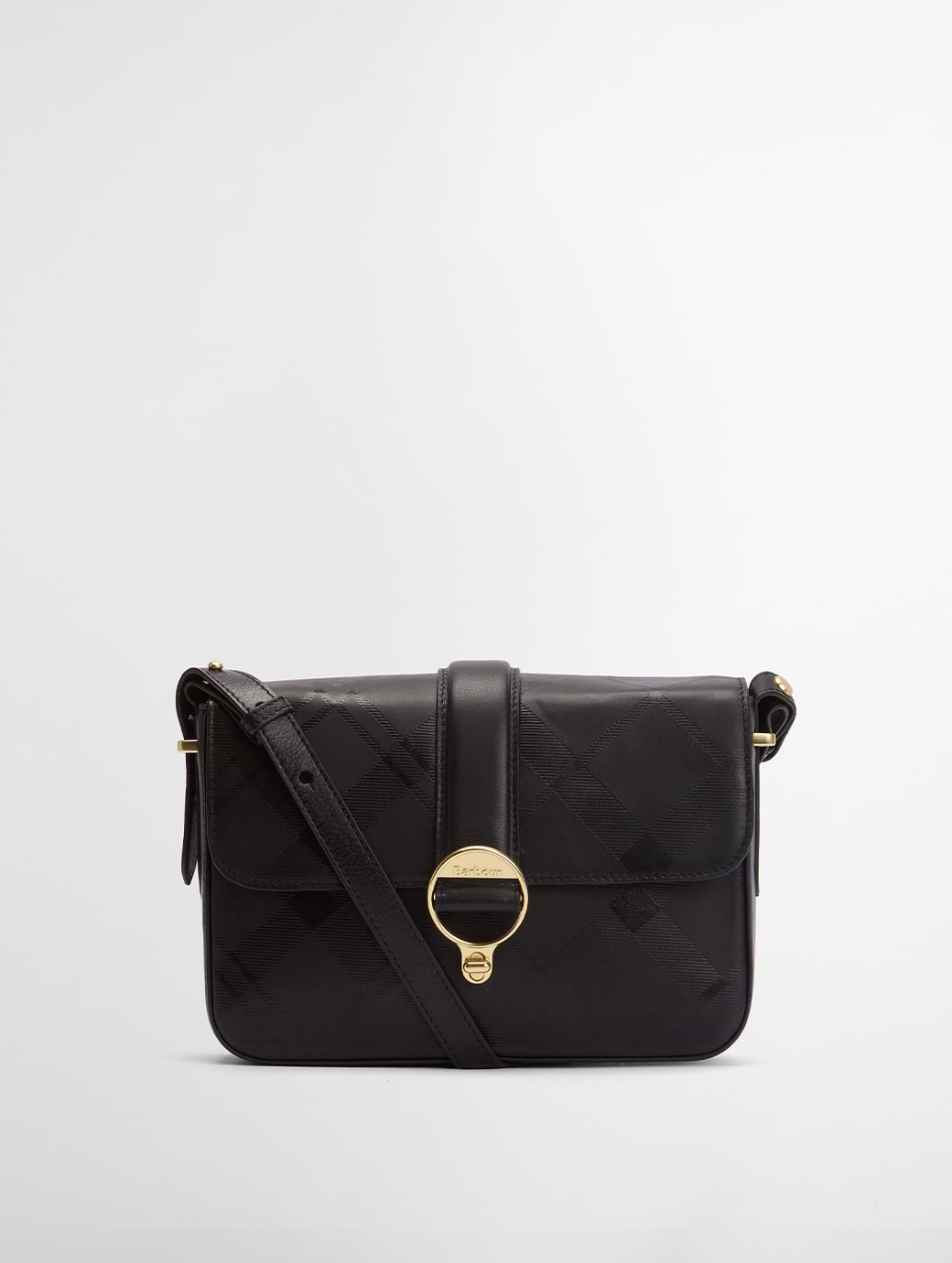 Barbour Rosa Deboss Leather Crossbody Bag Black