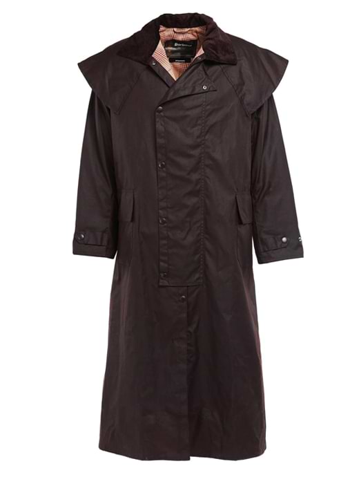 Barbour mens stockman long wax coat clearance