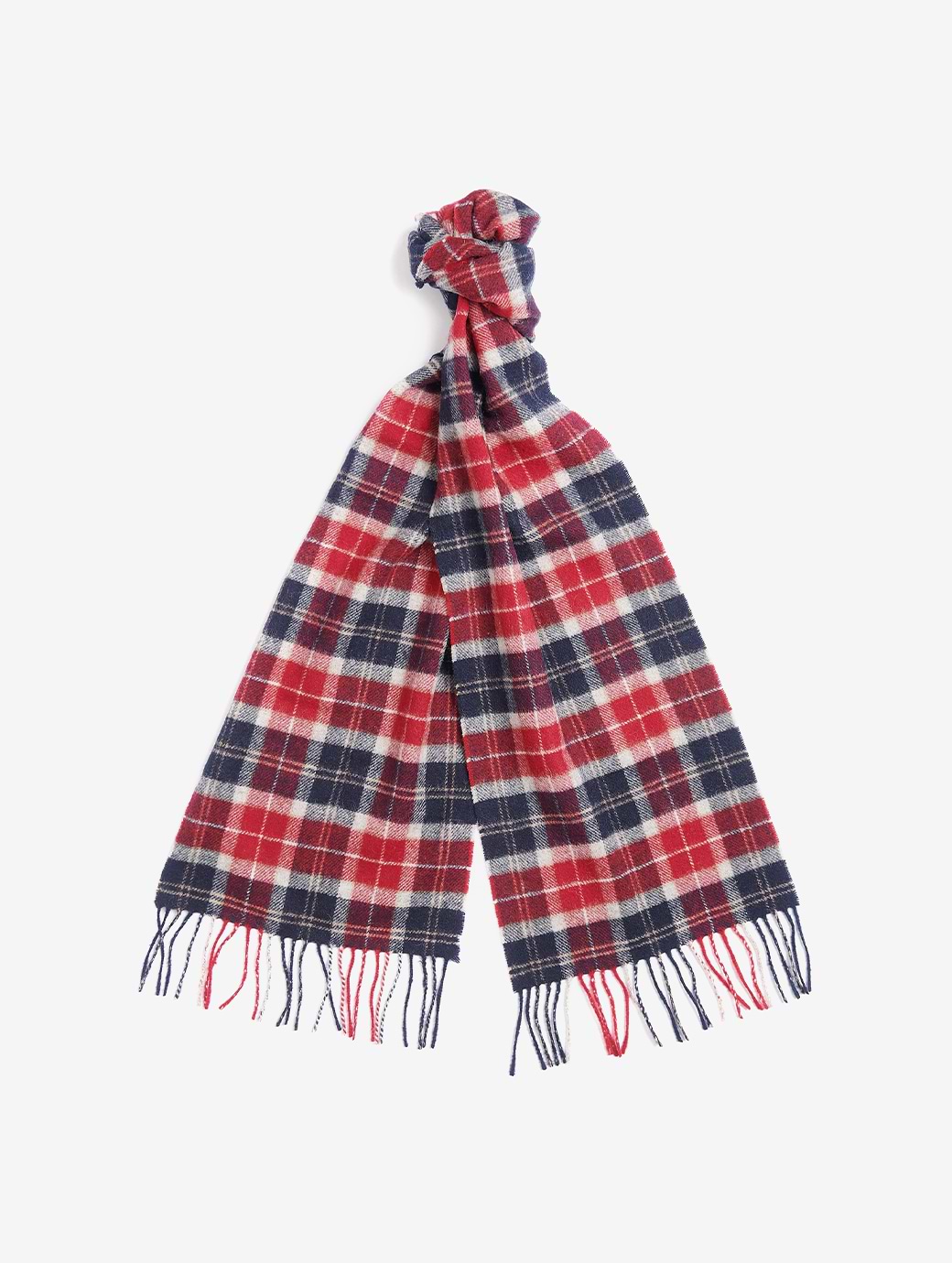 Barbour Tartan Lambswool Scarf Cranberry Tartan