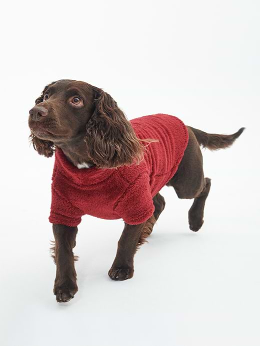 Barbour Teddy Fleece Dog Jumper Red