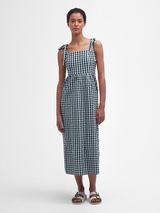 Barbour Women s Abigail Midi Dress Blue Haze Gingham