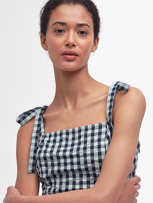 Womens blue gingham dress cheap