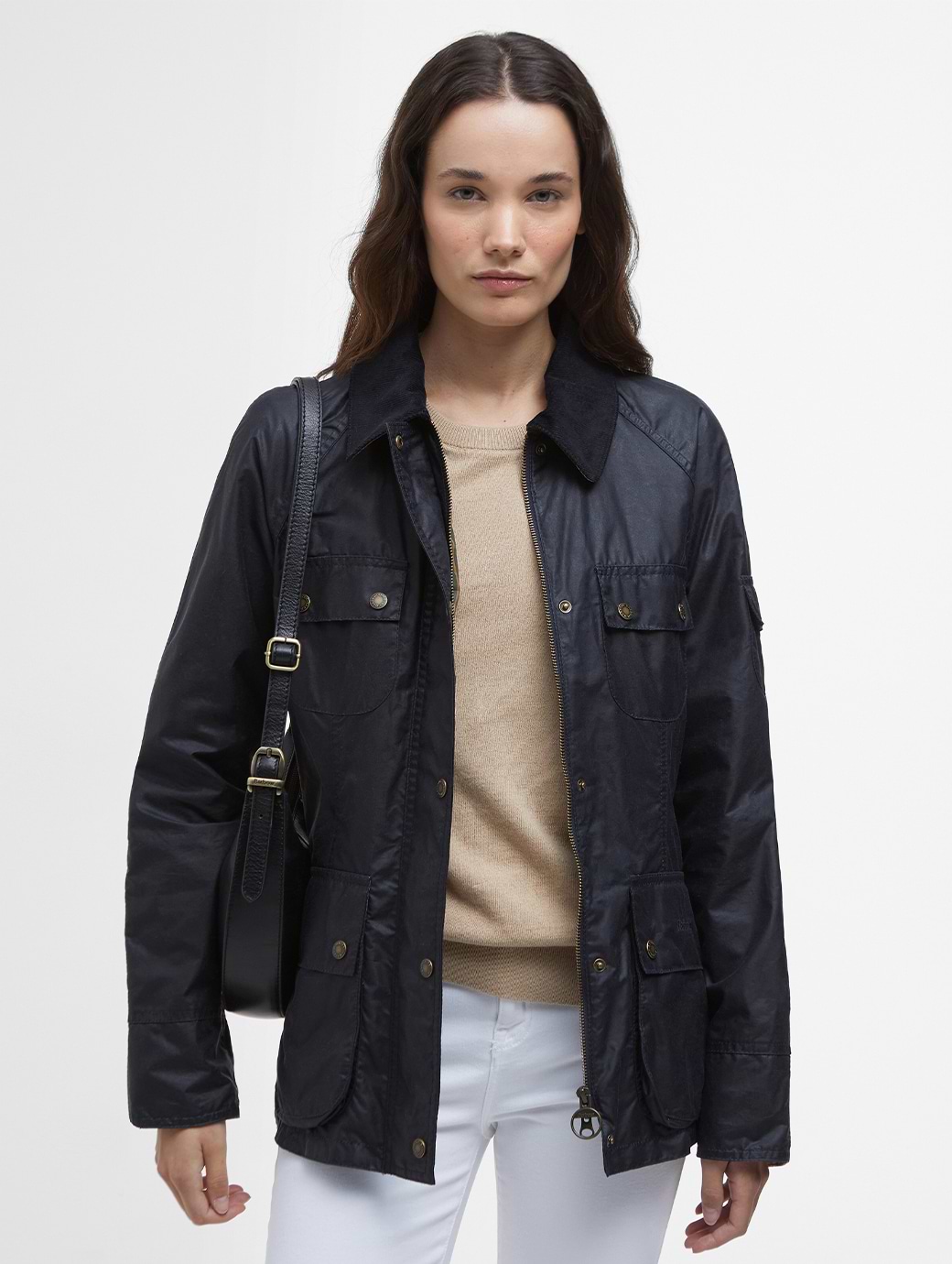 Barbour Women's Arlo Utility Wax Jacket Royal Navy/Ancient Tartan