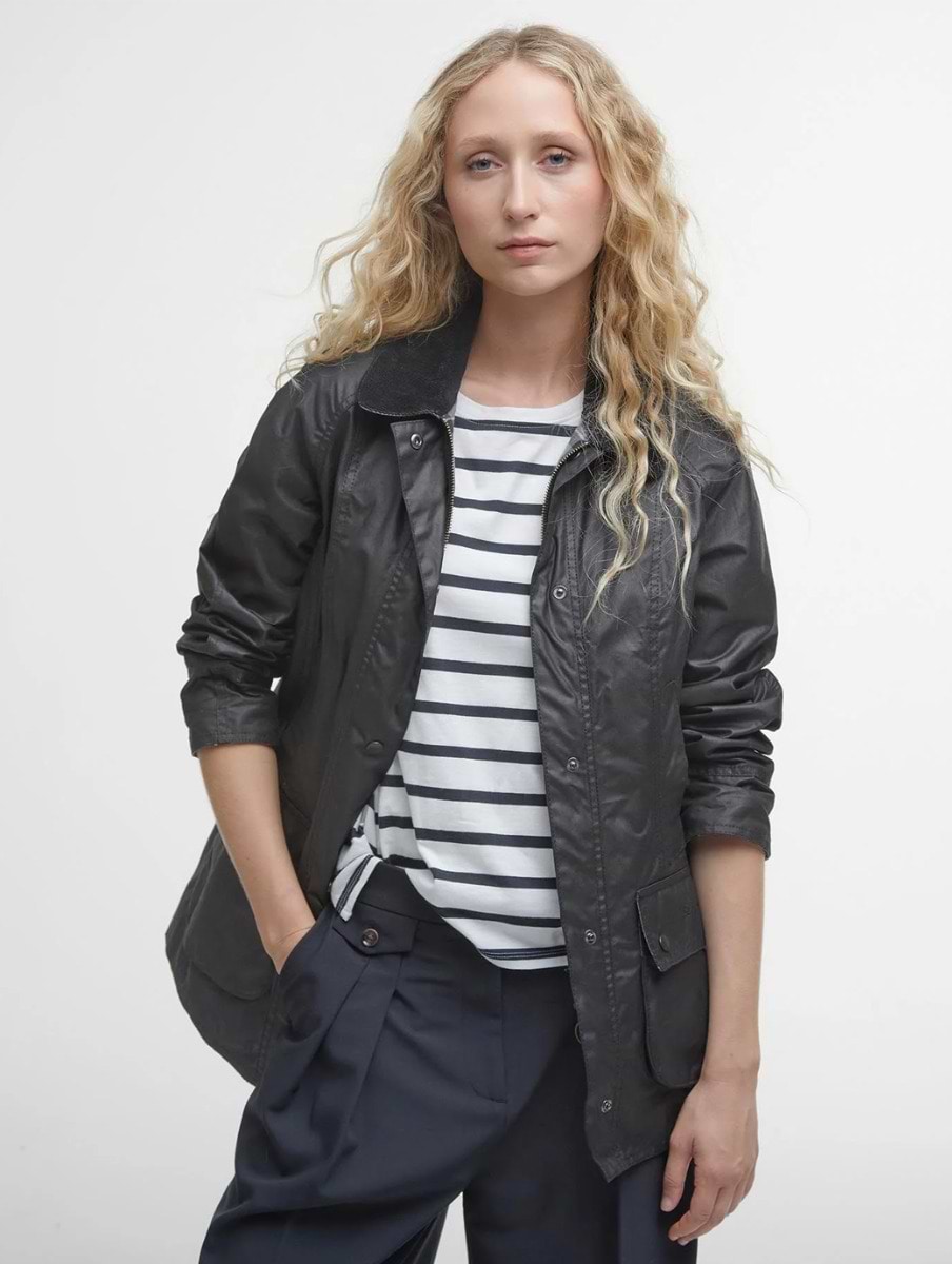 Barbour Beadnell Wax Jacket Black