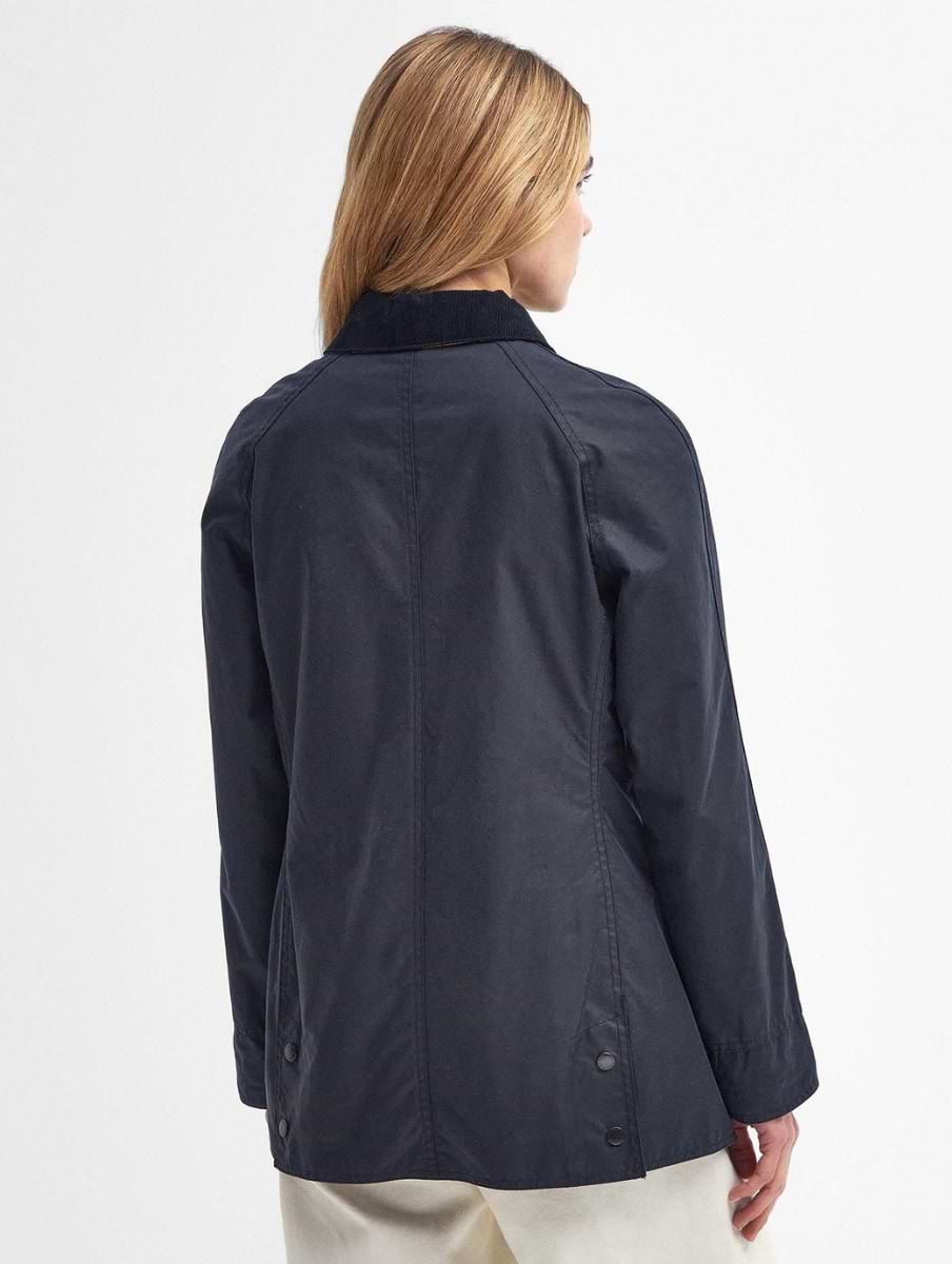 Womens navy wax jacket cheap
