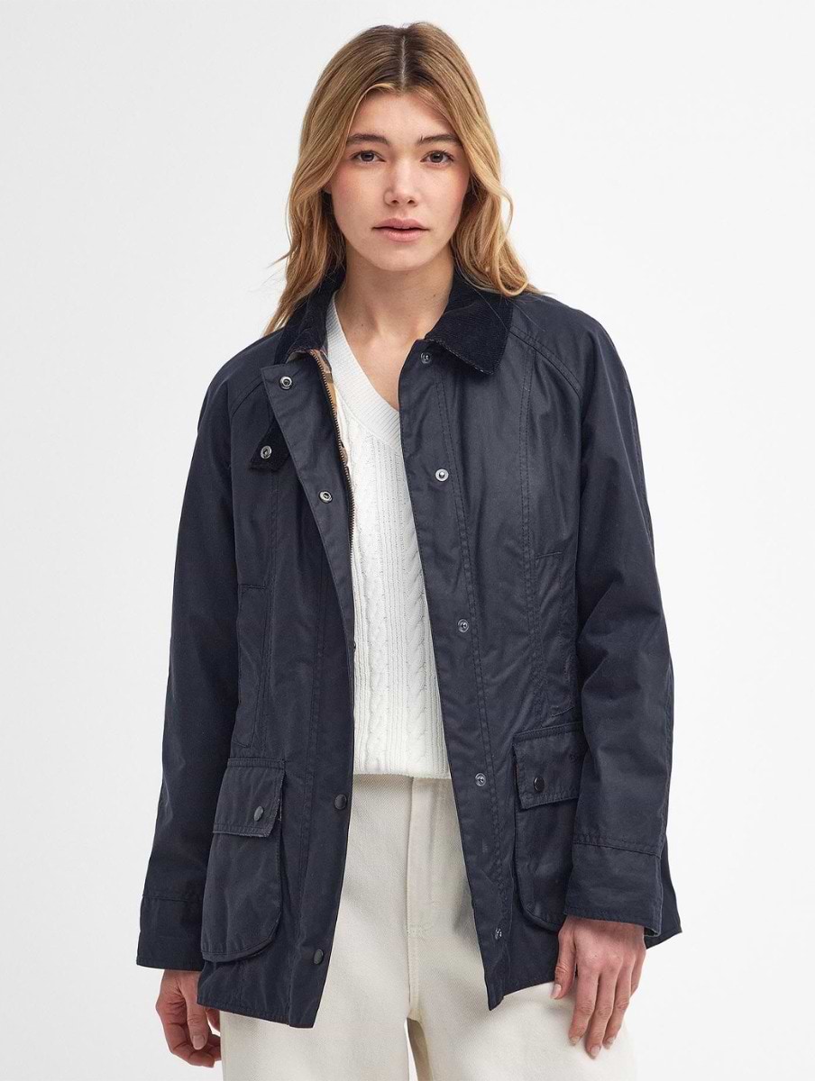 Barbour Women's Beadnell Wax Jacket Navy 