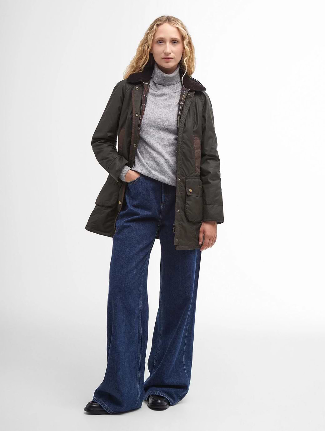 Barbour jeans womens olive clearance