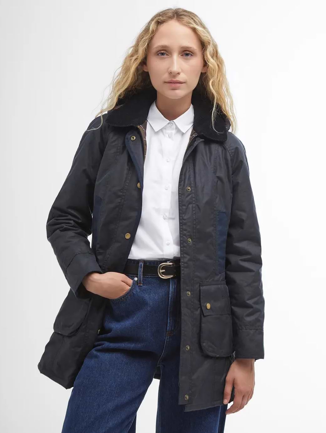 Barbour Women's Bower Waxed Jacket Navy