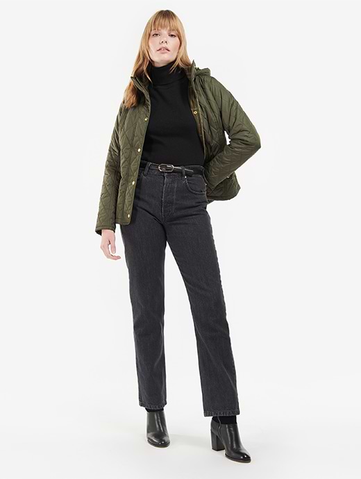 Barbour Women s Burne Mid Rise Straight Jean Black