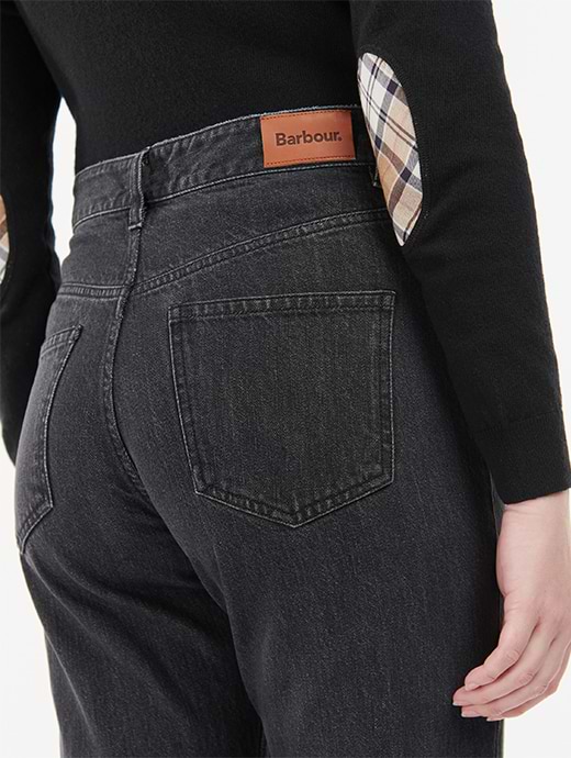 Barbour Women s Burne Mid Rise Straight Jean Black