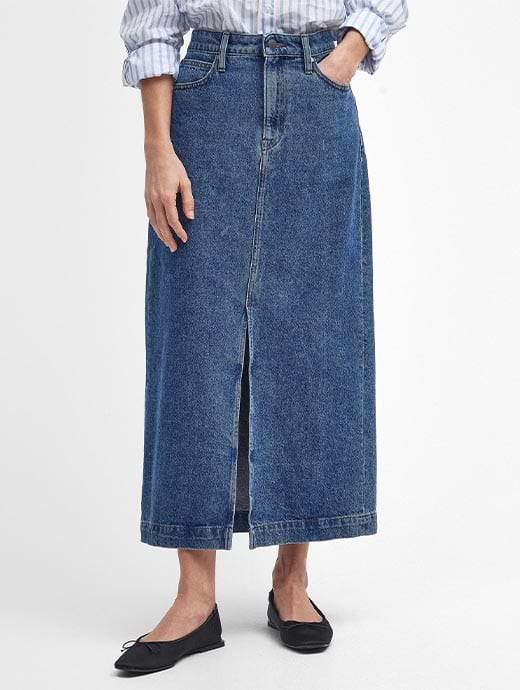 Barbour Women's Ella Midi Skirt Indigo 