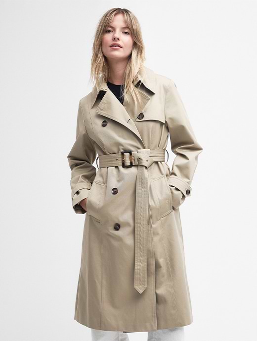 Barbour Women's Greta Showerproof Lightweight Coat Fawn