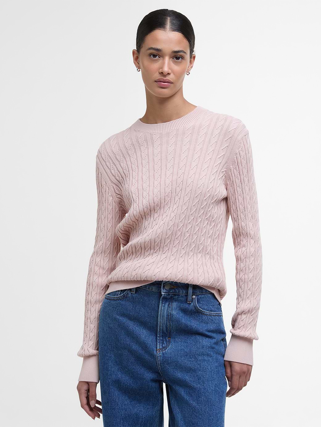 Barbour Women's Hartland Crew Knitted Jumper Primrose Pink