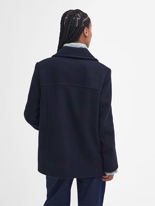 Barbour Women s Ingrid Wool Peacoat Navy Hessian
