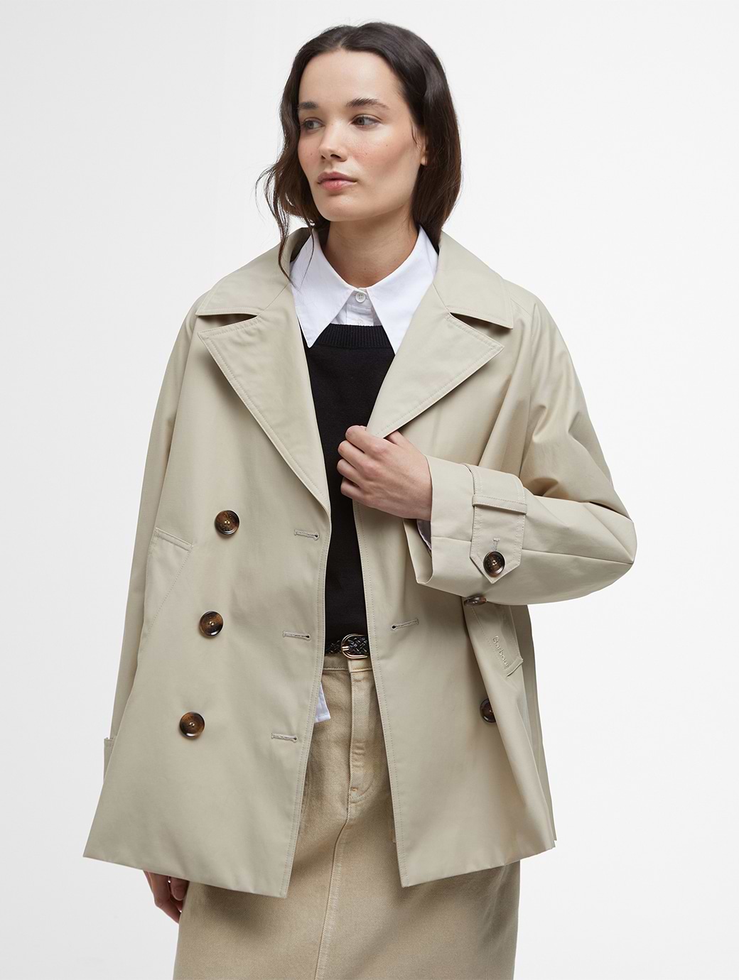 Barbour Women's Maisy Showerproof Jacket Light Sand/Safari Tartan