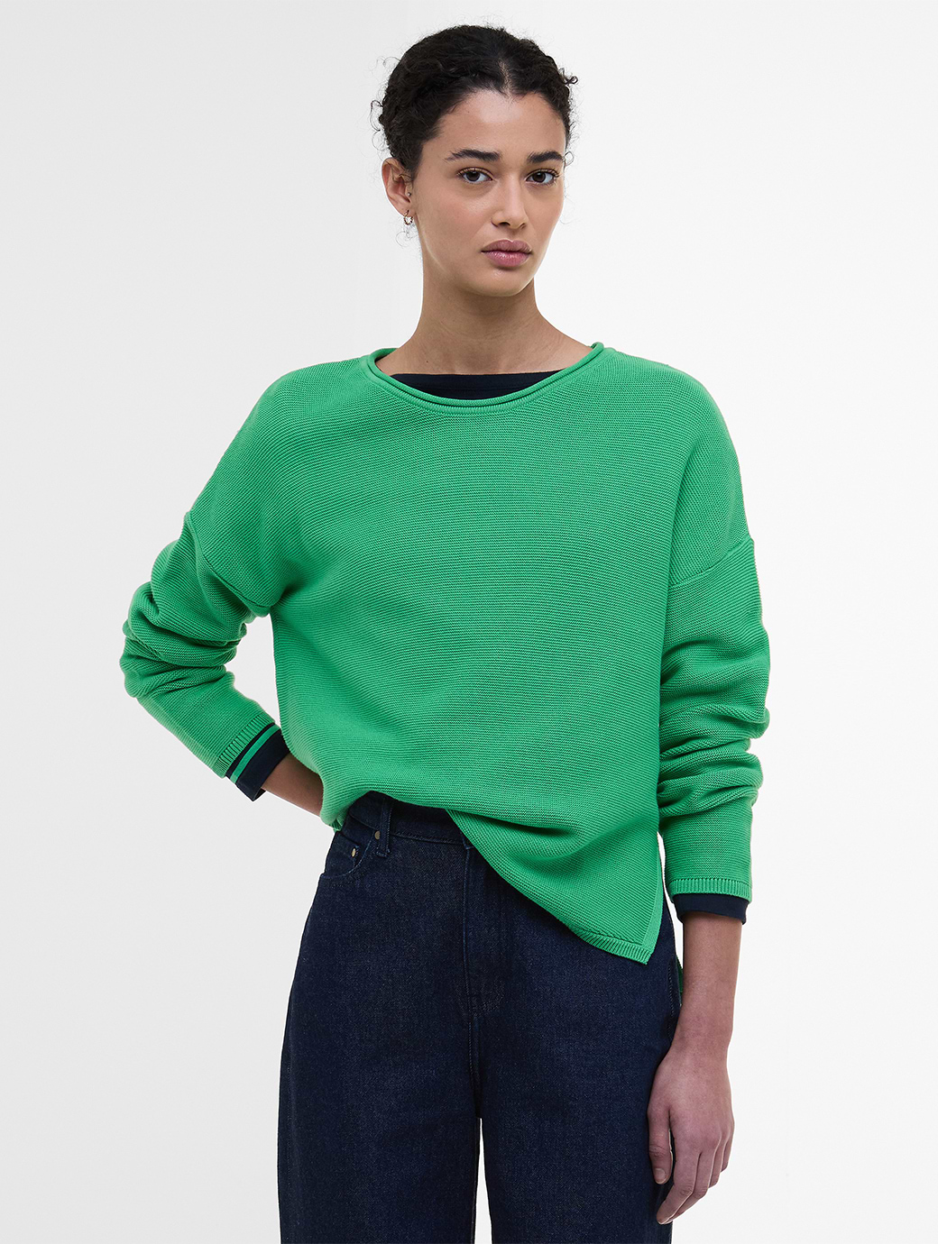 Barbour Women's Marine Knitted Jumper Kelly Green