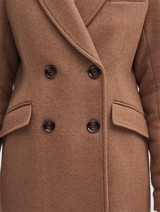 Barbour Women s Marylin Tailored Wool Coat Camel Muted Caberted Tartan
