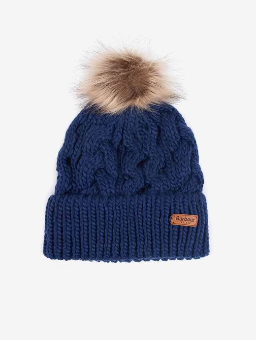 Barbour Penshaw Cable Beanie Hat Navy Griggs